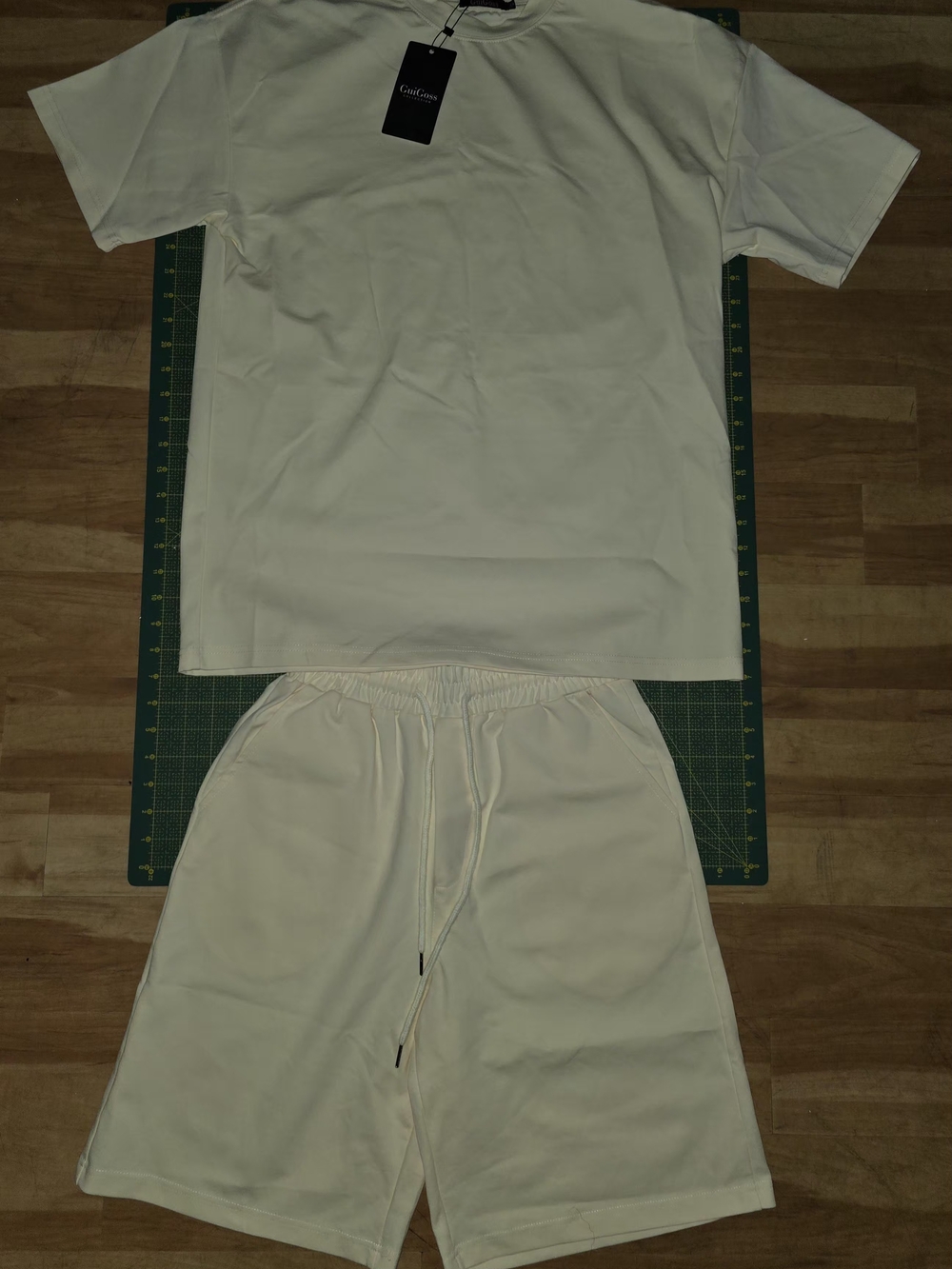 Cream Short Sleeve Shirt & Shorts Set